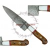 JUMBO CHEFS COOKING-KEMPO DAMASCUS STEEL FORGED KNIFE - APRICOT HARDWOOD